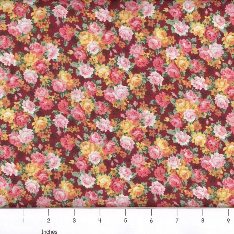 45" MDG Country Floral- Burgundy