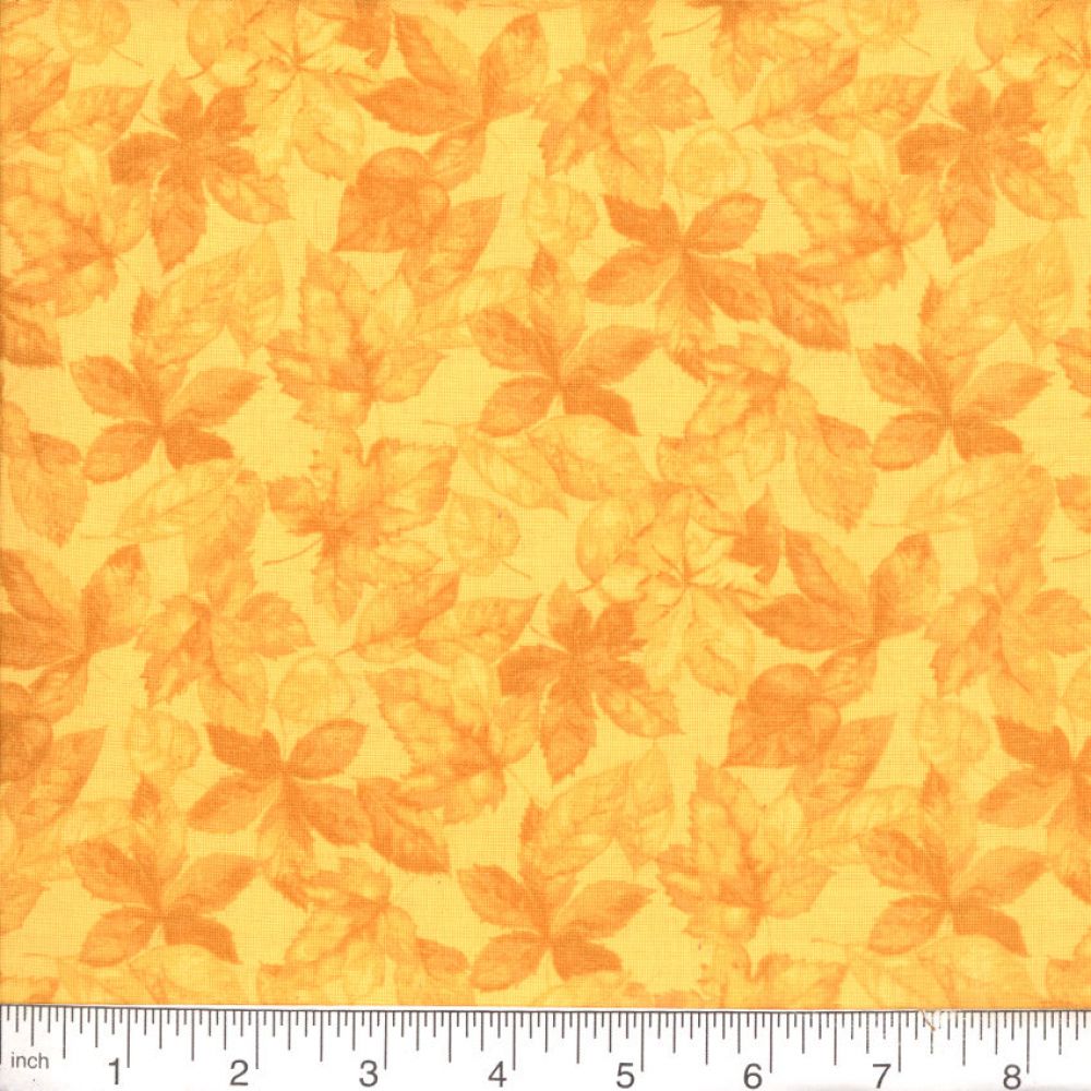 45" Harvest Leaves Tonal - Yellow